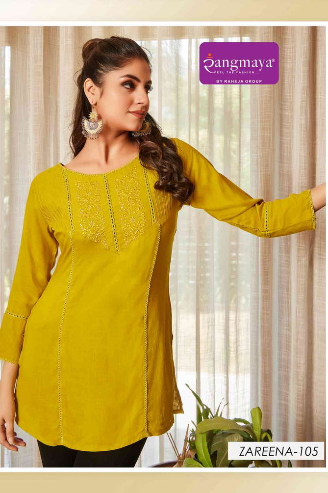 Zareena By Rangmaya Rayon Tunic Ladies Top Wholesalers In Delhi